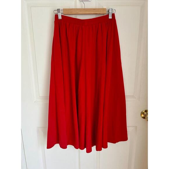 Vintage 80's Red High Waisted Circle Skirt with Pockets Size Small - Picture 5 of 5